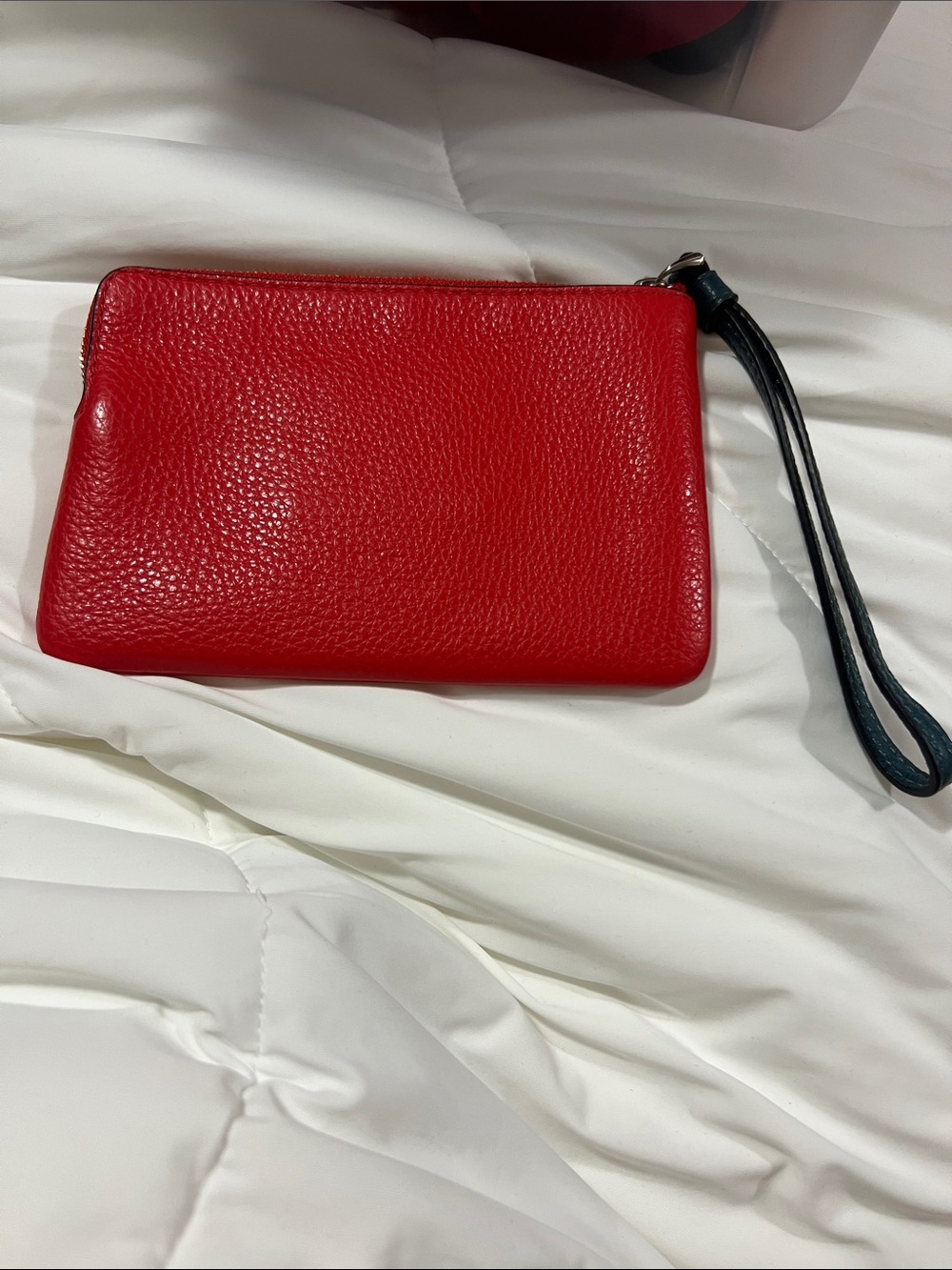 Coach Limited Edition Red Leather Spider-Man Wristlet with Blue Strap - Picture 2 of 5